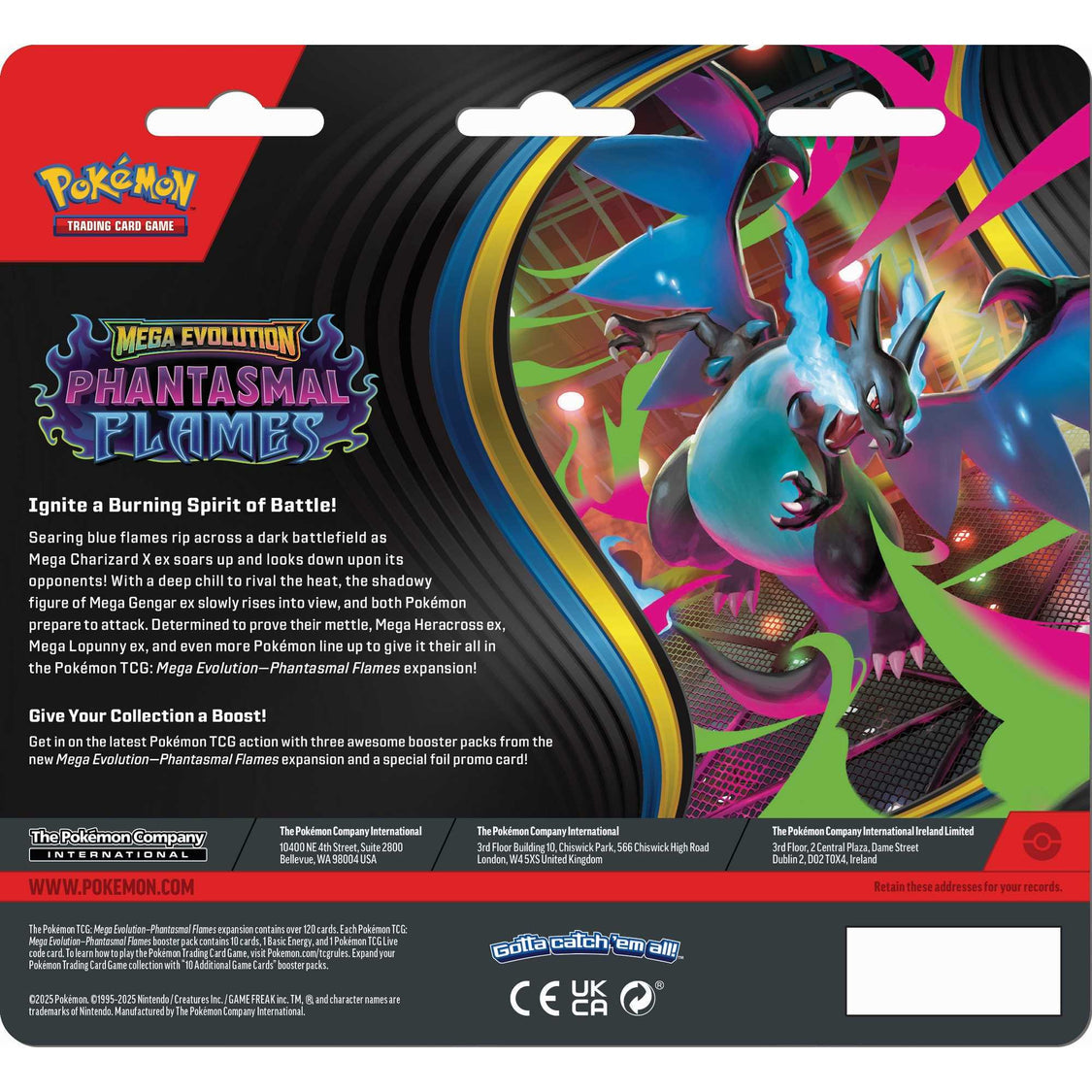 Pokémon TCG: Mega Evolution Phantasmal Flames - 3 Pack - Random